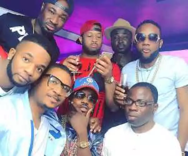 Nollywood Actor Mike Ezuruonye & E-Money Crew Take Group Photo